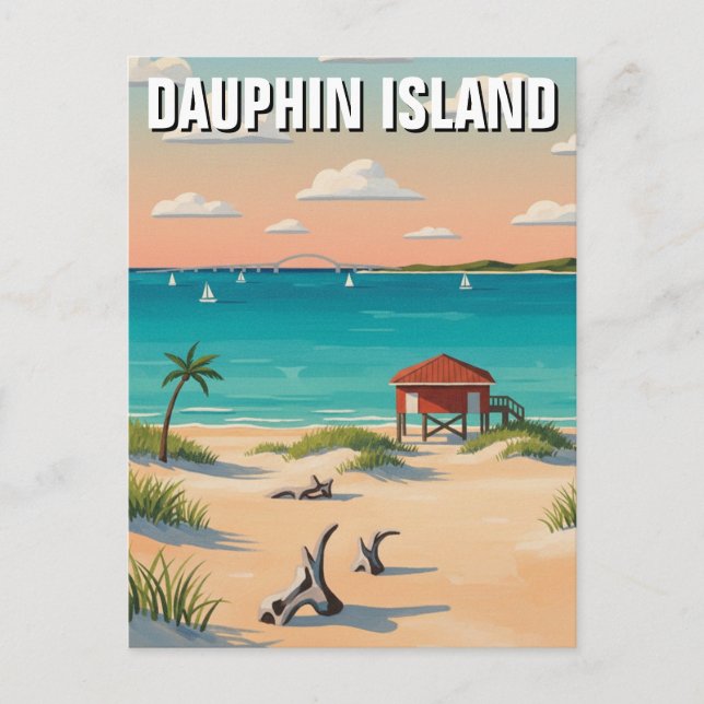 Dauphin Island Alabama Resa Vykort (Framsida)