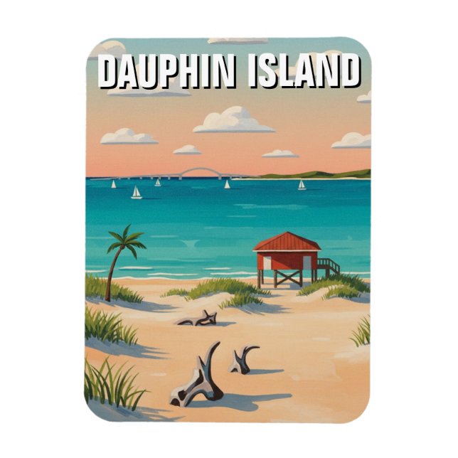 Dauphin Island Alabama Resor Magnet (Vertikal)