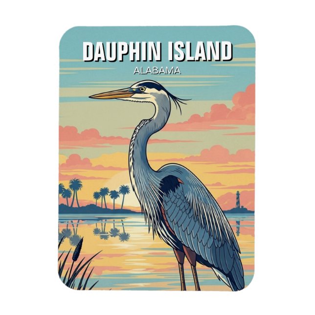 Dauphin Island Alabama Travel Magnet (Vertikal)