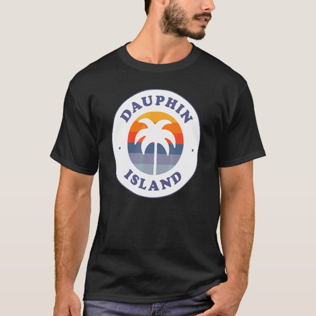 Dauphin Island Beach Alabama Al Bukt Kusten Souven T Shirt (Framsida)