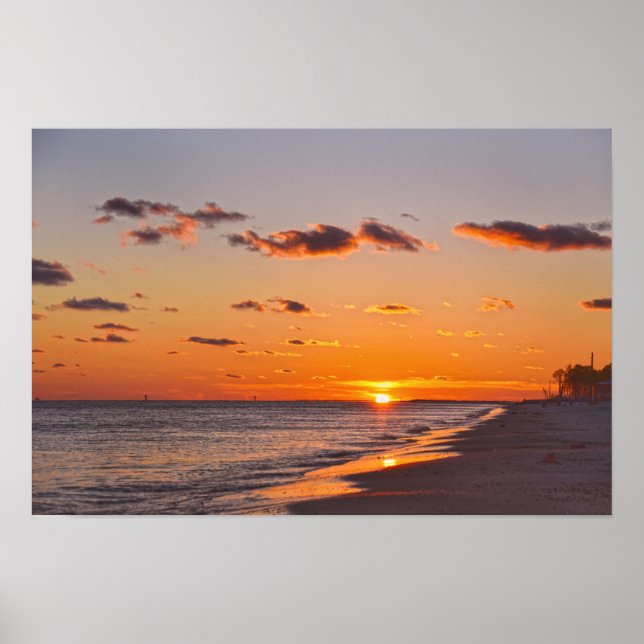 Dauphin Island Solnedgång, Alabama Poster (Framsidan)