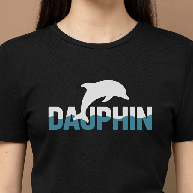 Dauphin Minimalist Dolphin Typography Design T Shirt (Dauphin Minimalist Dolphin Typography Design)
