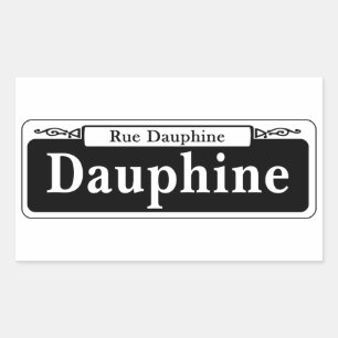 Dauphine St., New Orleans Street Sign Rektangulärt Klistermärke