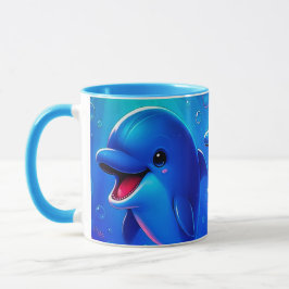 Dauphins joyeux arc-en-ciel mugg
