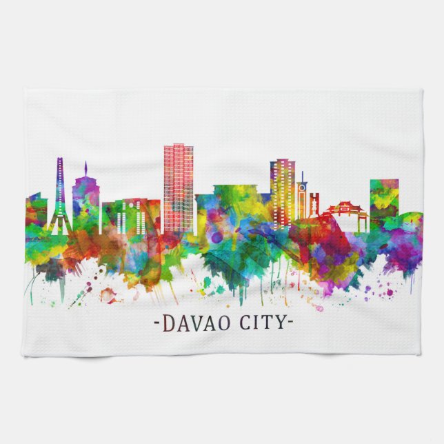 Davao City Filippinerna Skyline Kökshandduk (Horisontell)