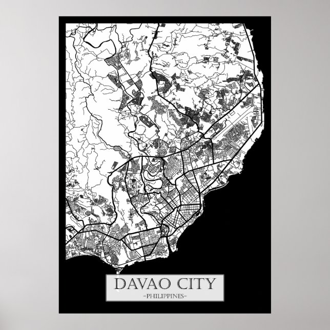 Davao City Philippines City Map Poster (Framsidan)