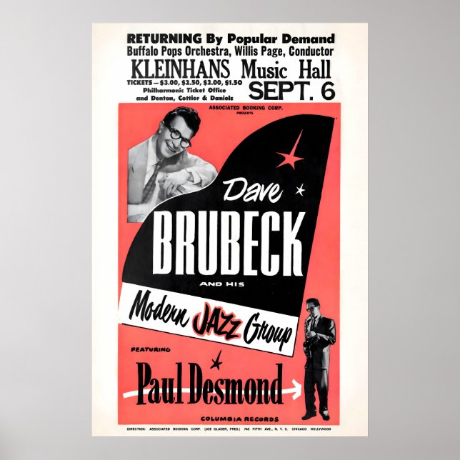 Dave Brubeck - Paul Desmond jazzaffisch Poster (Framsidan)