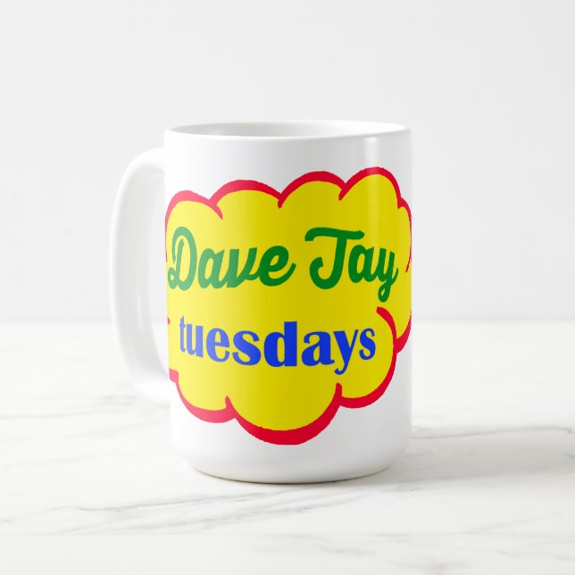 Dave Jay Tisdag Classic Logotyp 15 Oz.Mugg Kaffemugg (Framsida vänster)