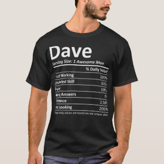 DAVE Nutrition Funny Birthday Personlig Namn Gi T Shirt