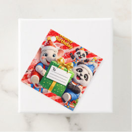 Dave och jag elefant och panda glad födelsedag sto gåvor etiketter