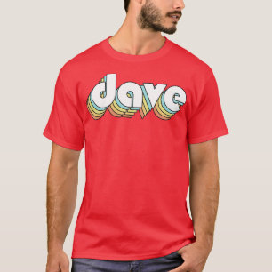 Dave Retro Rainbow Typography Faded Stil T Shirt