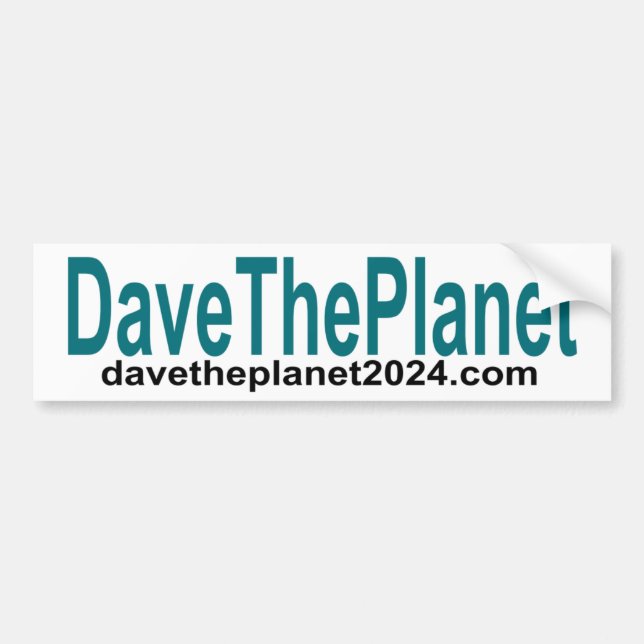 Dave the Planet Bumper Sticker Bildekal (Framsidan)