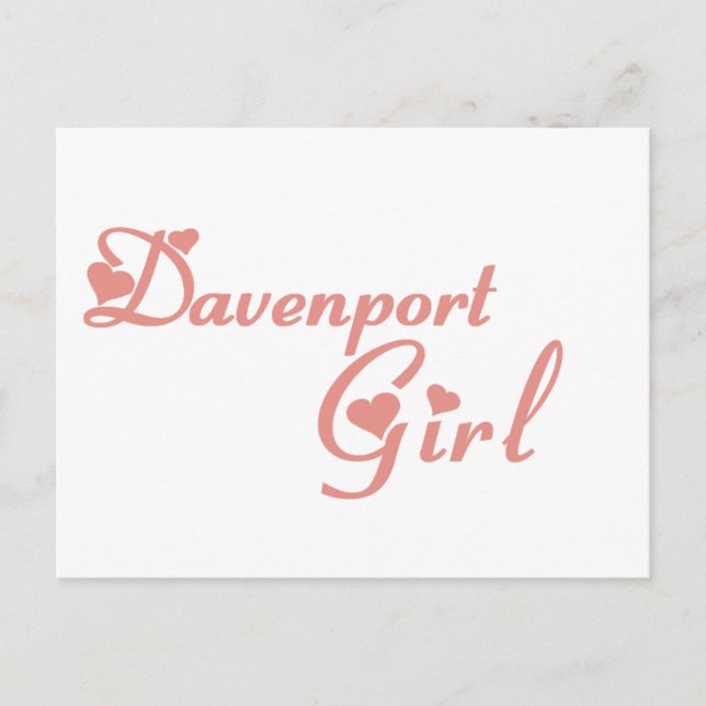 Davenport Girl T shirts Vykort (Framsida)