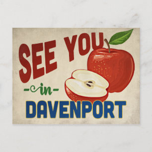 Davenport Iowa Apple - Vintage resor Vykort
