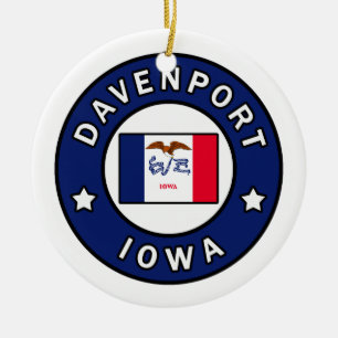Davenport Iowa Julgransprydnad Keramik
