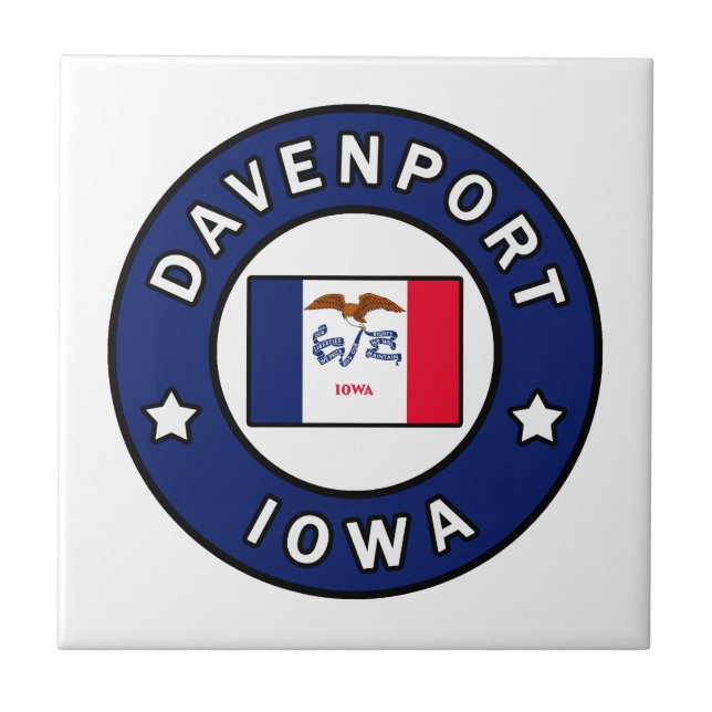 Davenport Iowa Kakelplatta (Framsidan)