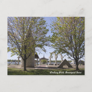 Davenport, Iowa - Lindsay Park Sculptures Postcard Vykort