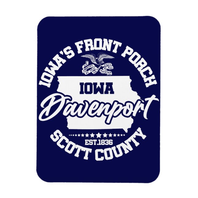 Davenport,Iowa Magnet (Vertikal)