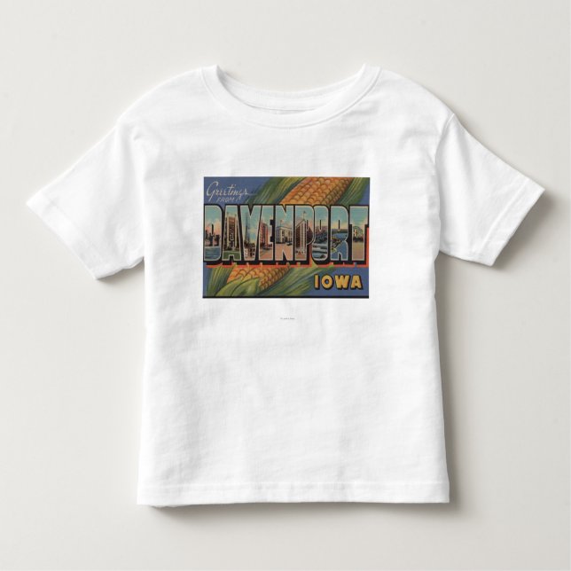 Davenport Iowa (maj) - stora brevplatser T-shirt (Framsida)
