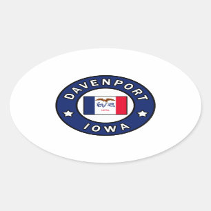 Davenport Iowa Ovalt Klistermärke