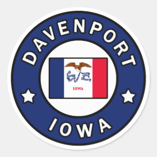 Davenport Iowa Runt Klistermärke