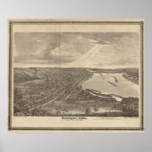 Davenport Iowa, som sett från södra väster Poster