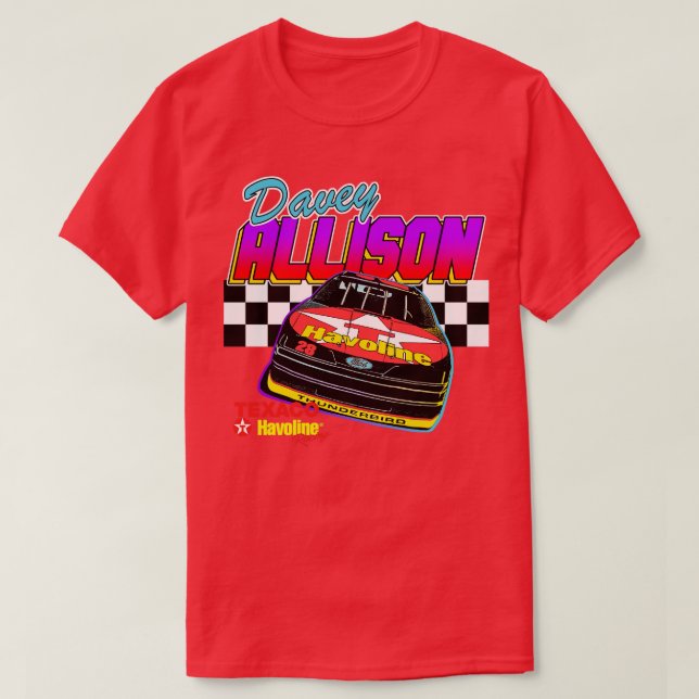 Davey Allison Havoline Retro NasDesign T Shirt (Design framsida)