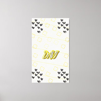 Davi, nome pessoal de caligrafia desenhada à mão canvastryck