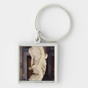 David 1623-24 fyrkantig silverfärgad nyckelring