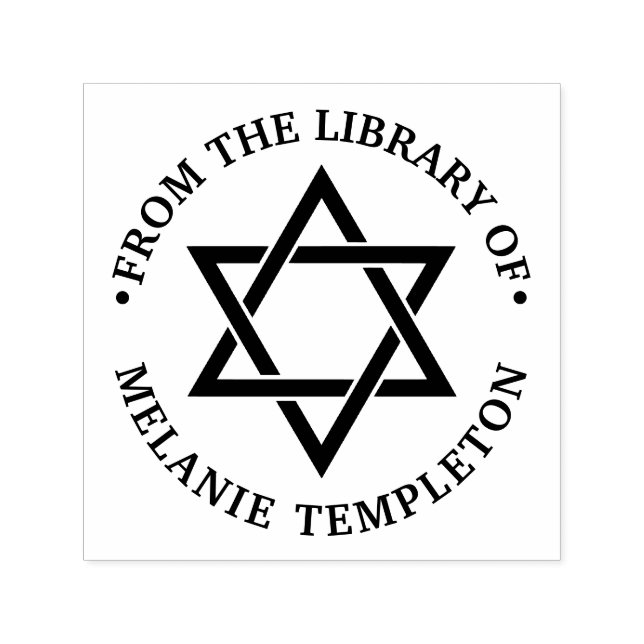 David #3 "Från bibliotek av" Monogram Självfärgande Stämpel (Design)