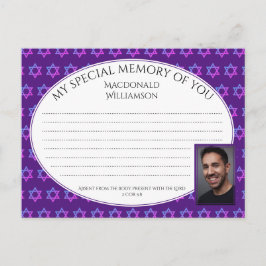 David  A MEMORY Photo Card Vykort