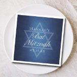 David Anpassningsbars moderna Bat mitzvah Party Bl Pappersservett<br><div class="desc">Vackra djupa skuggor av mörk blått skapar ett struktur som vatten på dessa anpassningsbar formella Bat mitzvah party blöjor. Elegantens vita minimalistskript på dekoration med din dotters namn på den subtila stjärnan av David för ett judiskt firande.</div>