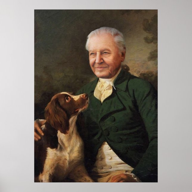 David Attenborough Porträtt Poster (Framsidan)