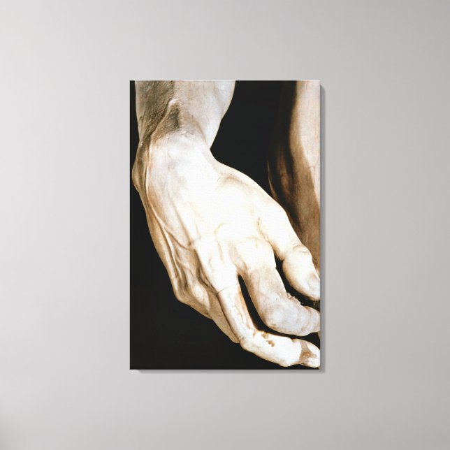 David av Michelangelo Buonarroti , 1501-04 Canvastryck (Framsida)