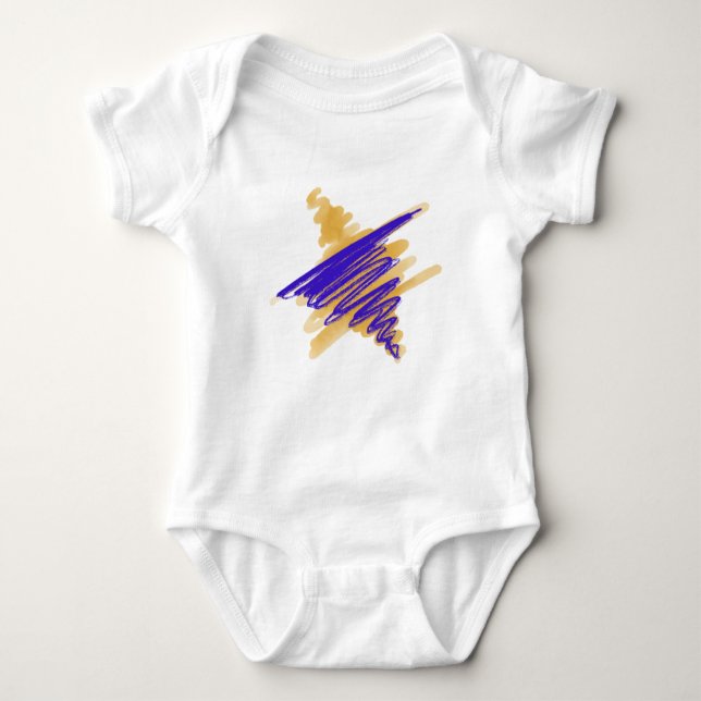 David Baby Bodykostes Watercolor Star T Shirt (Framsida)