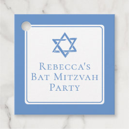 David bat mitzvah Party Light Blue Star Gåvor Etiketter
