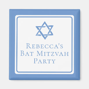 David bat mitzvah Party Light Blue Star Magnet