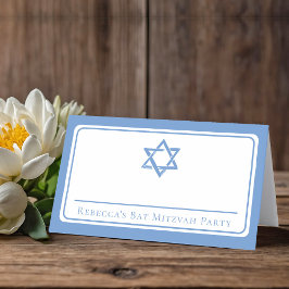 David bat mitzvah Party Light Blue Star Placeringskort