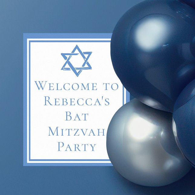 David bat mitzvah Party Light Blue Star Poster (Skapare uppladdad)