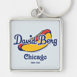 David Berg & Company, Chicago, IL 1860-1992 Fyrkantig Silverfärgad Nyckelring