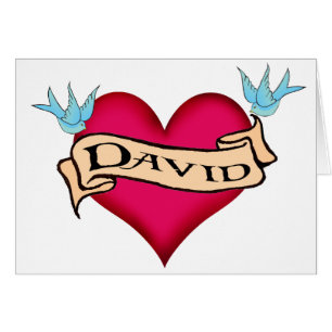 David - beställnings- hjärtatatueringT-tröja & Hälsningskort