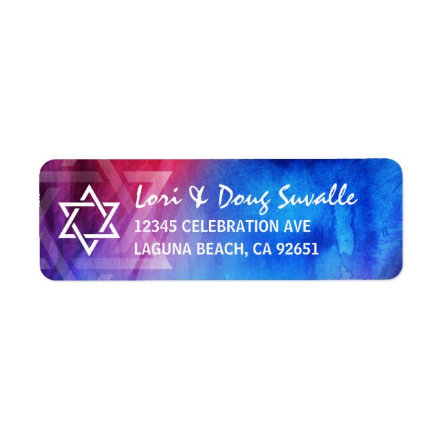 David Blue Red Fire Ice-Returadressens stjärna Returadress Etikett (Framsidan)