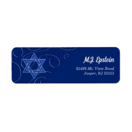 David Blue Swirls stjärna med Namn Adress Returadress Etikett