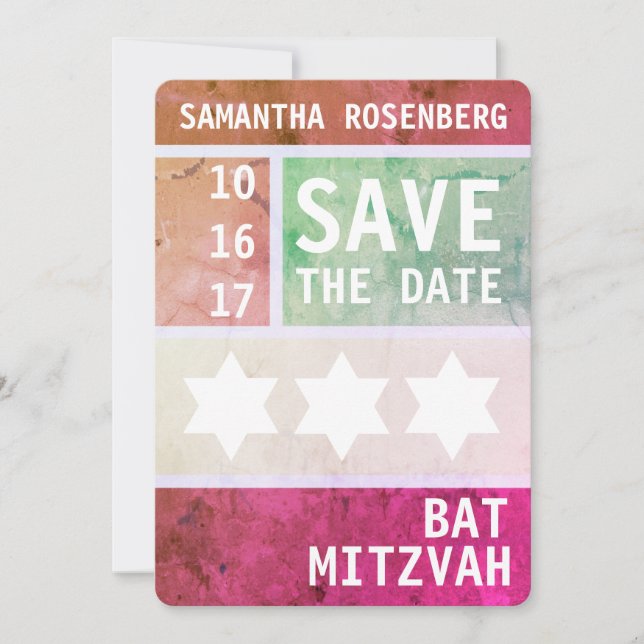David Bold Star Bat mitzvah Spara datum Spara Datumet (Framsida)