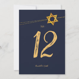 David bordsnummers marinstjärna och Golden Star Inbjudningar