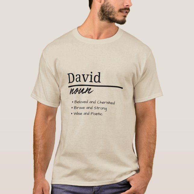 David, Boy Personlig Namn Definition T Shirt (Framsida)