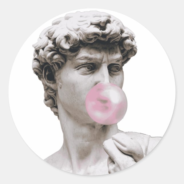 David - Buble Gum Runt Klistermärke (Framsida)