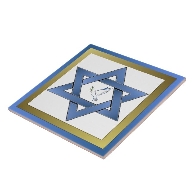 David Ceramic Tile-stjärna för fredsduvor Kakelplatta (Sidan)