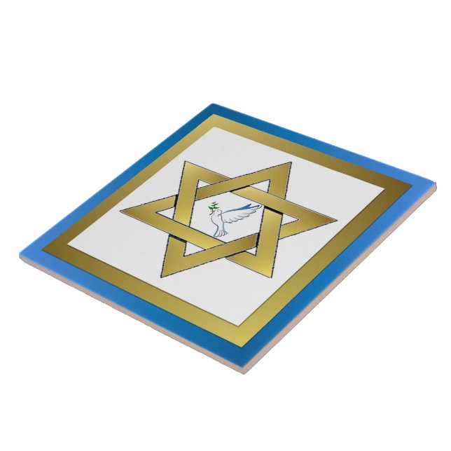 David Ceramic Tile-stjärna för fredsduvor Kakelplatta (Sidan)