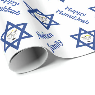David & chanukiah Hanukkah-helgdag blå stjärna Presentpapper